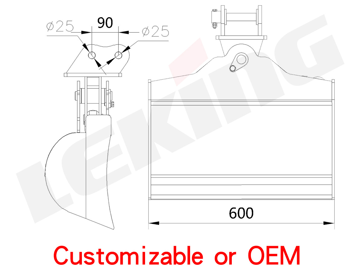 Tilting Bucket Size Details