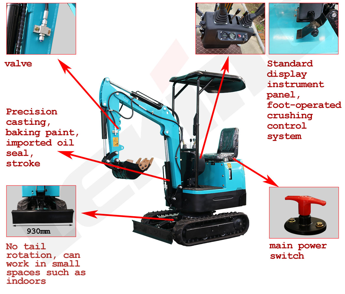 KV12 Mini Excavator Standard Configuration