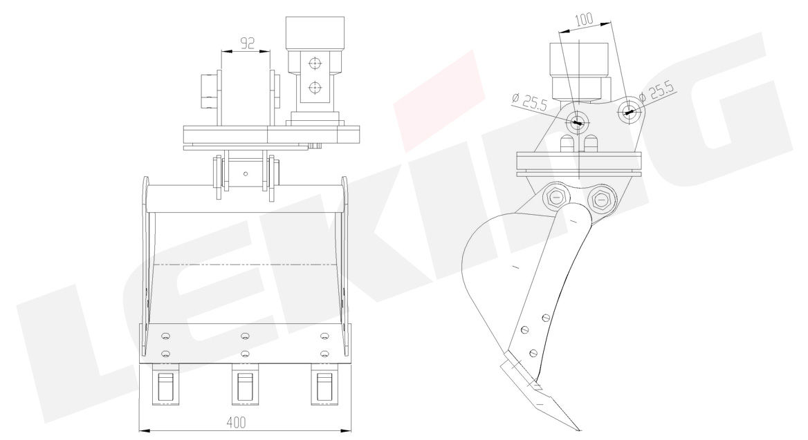 360° Swing Bucket Size