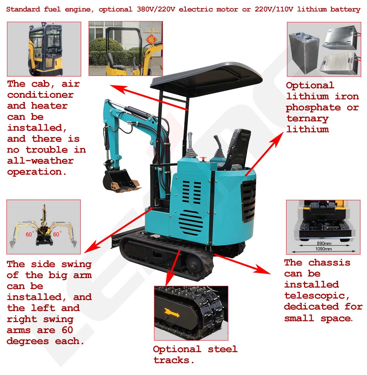 KE15 Electric Excavator Optional Configuration