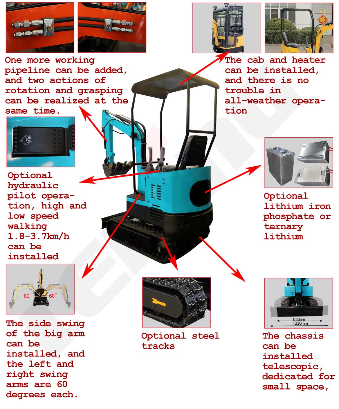 KE12 Electric Excavator Optional Configuration