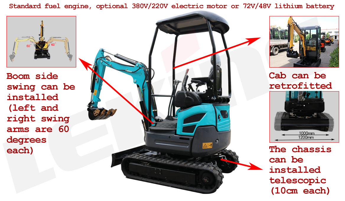 KV18 Mini Excavator Optional Configuration KV18 Mini Excavator Optional Configuration