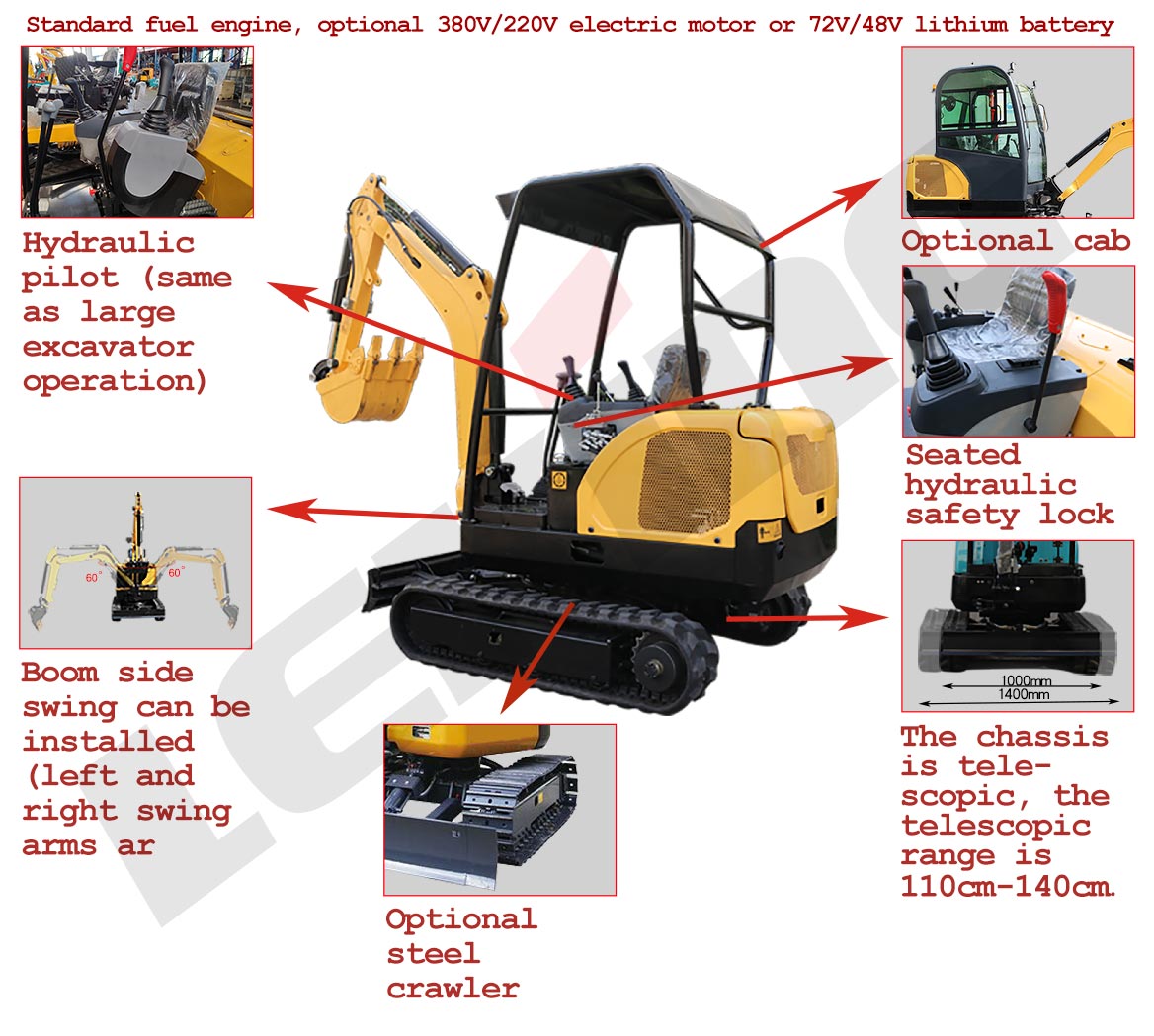 KV20s Mini Excavator Optional Configuration KV20s Mini Excavator Optional Configuration