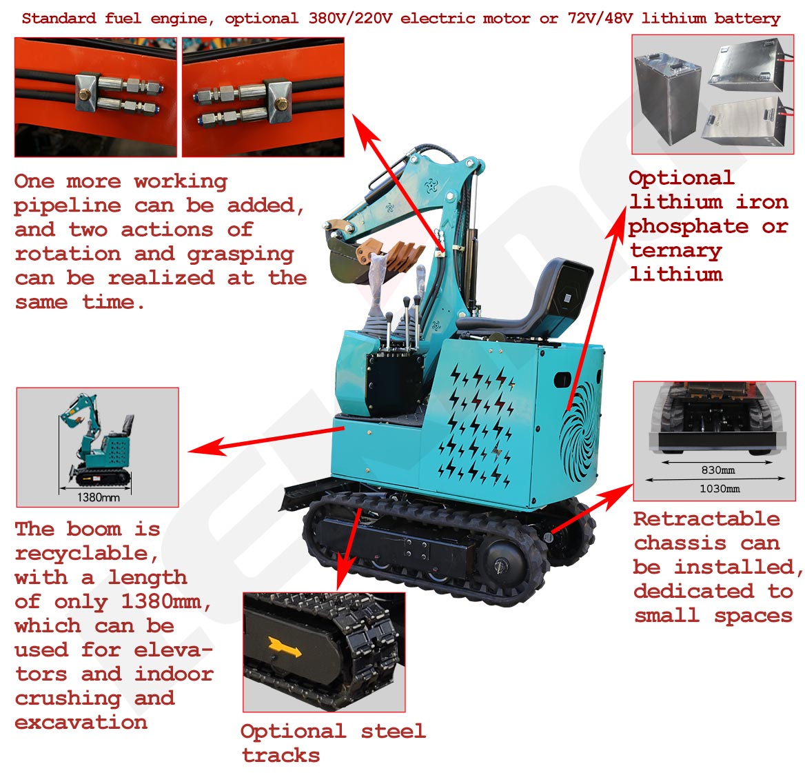 KE09 Mini Excavator standard configuration