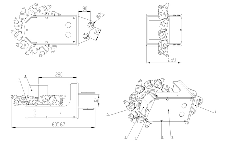 Excavator Milling Head