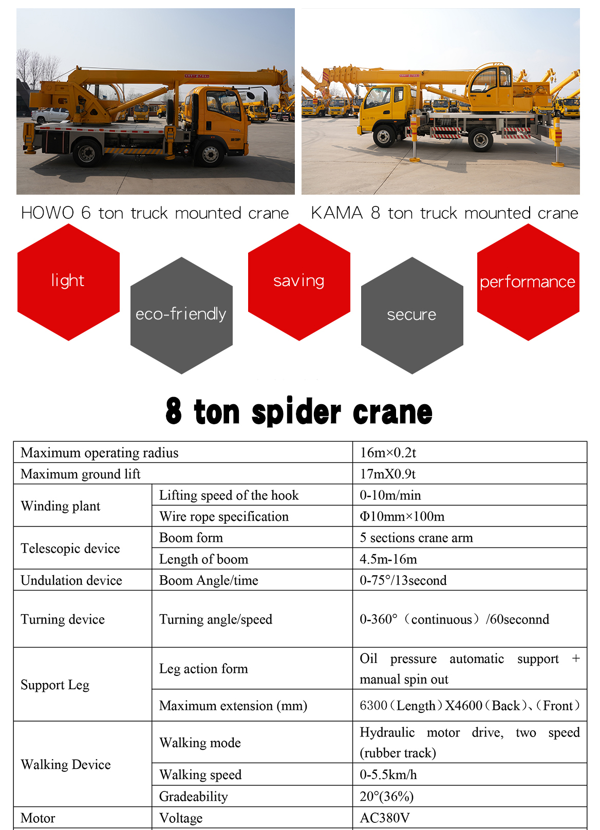 8 tons spider crane